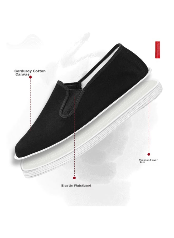 Weizhi Men's Traditional Beijing Cloth Shoes With Thousand-layer Sole, Slip-on Chinese Style Shoes For Middle-aged And Elderly Men Wz1005 Size 43 - Image 1