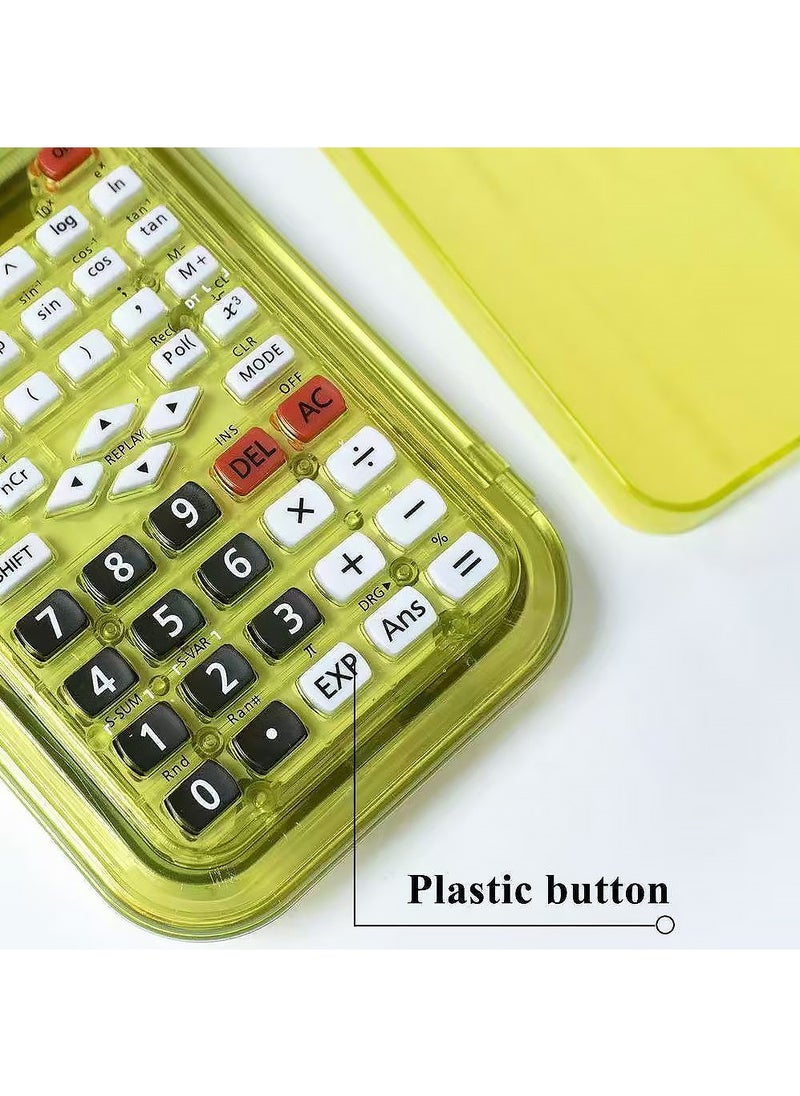 Generic Scientific Calculator Student Special Pencil case Calculator Stationery Set Yellow  - Image 4
