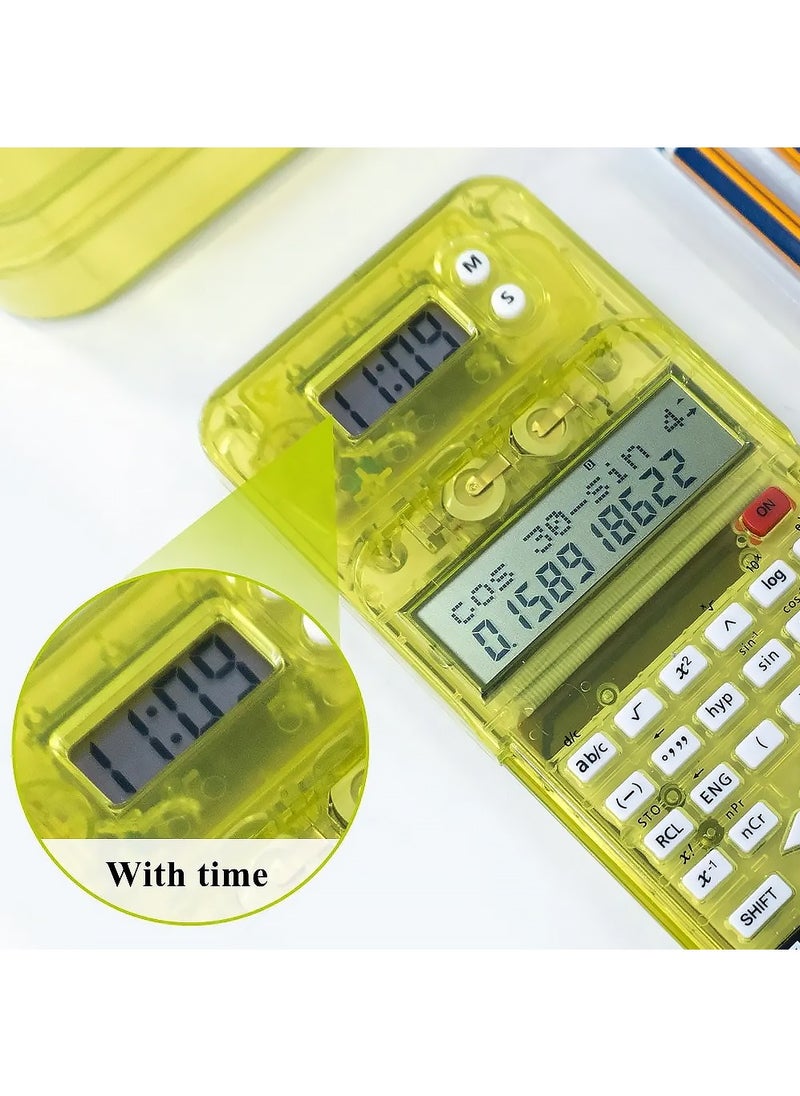 Generic Scientific Calculator Student Special Pencil case Calculator Stationery Set Yellow  - Image 5