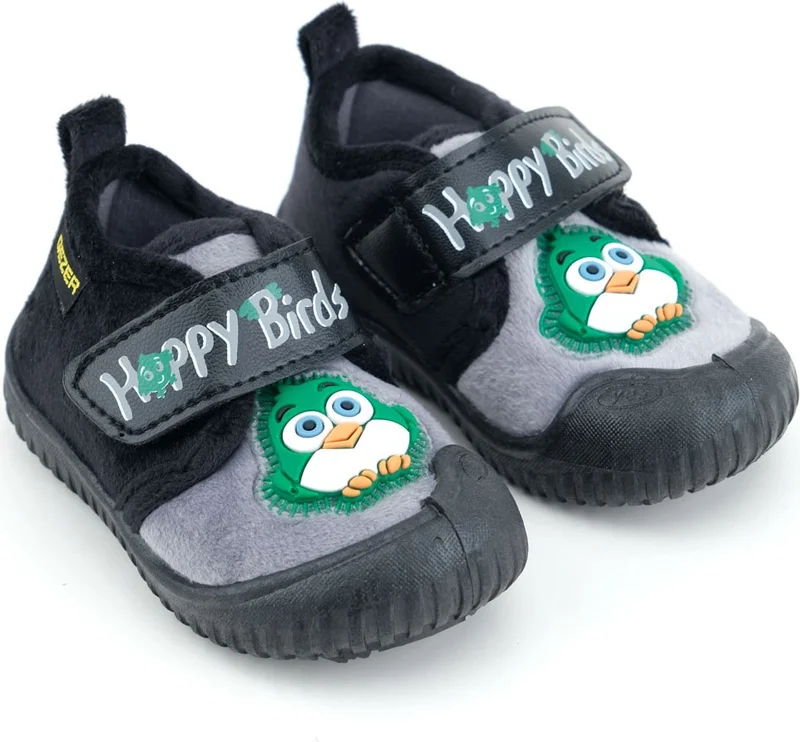 Gezer Winter Velcro Adjustable Comfortable Sole Happy Birds Baby Boys Slippers