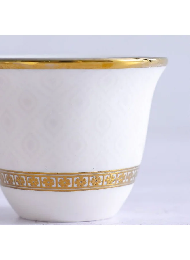 DANUBE HOME Sipora Arabic Coffee Cup Set 12Pc 80ml Bone China Cawa Cups