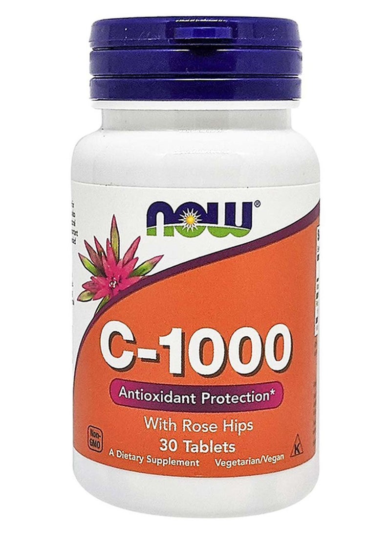 Now Foods Vitamin C-1000 30 Tablets - Image 1