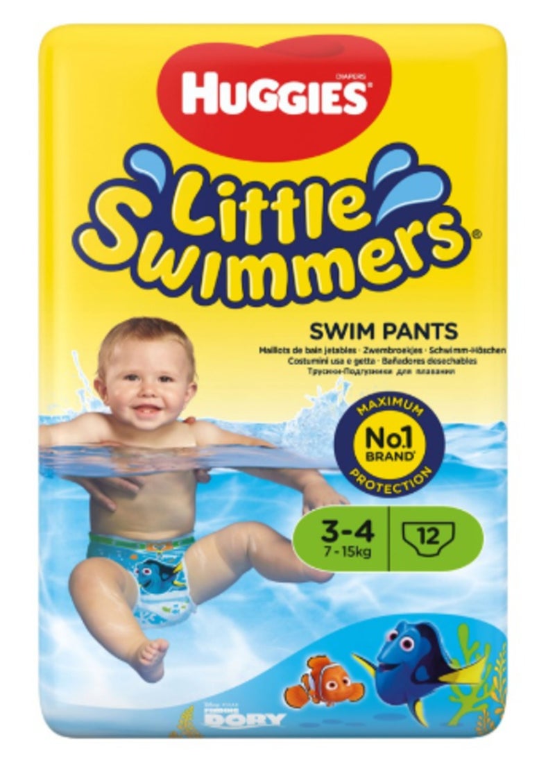 Huggies Little Swimmers Swim Nappies 7-12kg (Pack of 12) - Image 1