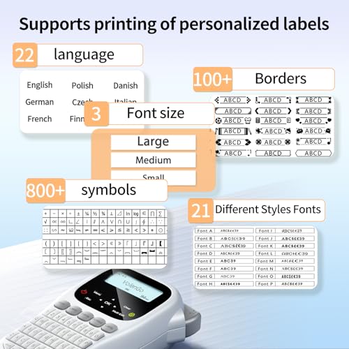 VolenGo Label Maker Machine with Tape, Label Maker Waterproof Labels 12mm Laminated, Handheld Backlit Labeler Machine, H1100 Portable Labeling Machine for Office Home Use - Image 4
