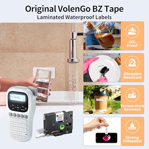 VolenGo Label Maker Machine with Tape, Label Maker Waterproof Labels 12mm Laminated, Handheld Backlit Labeler Machine, H1100 Portable Labeling Machine for Office Home Use - Image 3