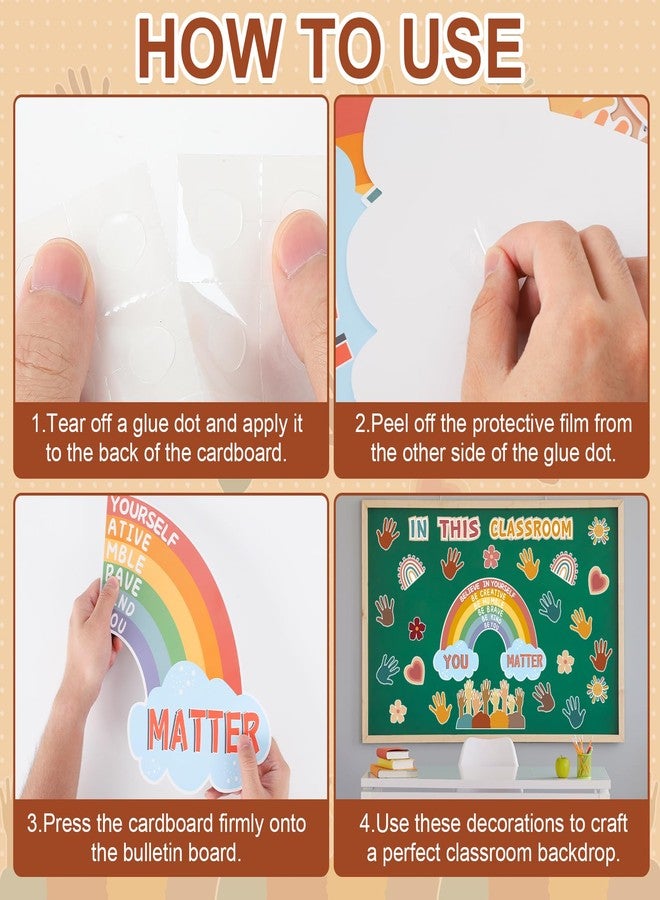 Yewfold Boho Rainbow Classroom Bulletin Board Decorations, 30Pcs You Matter Inspirational Positive Affirmations Wall Decor, Boho Rainbow Cutouts Classroom Decor for Teacher School Supplies - Image 5