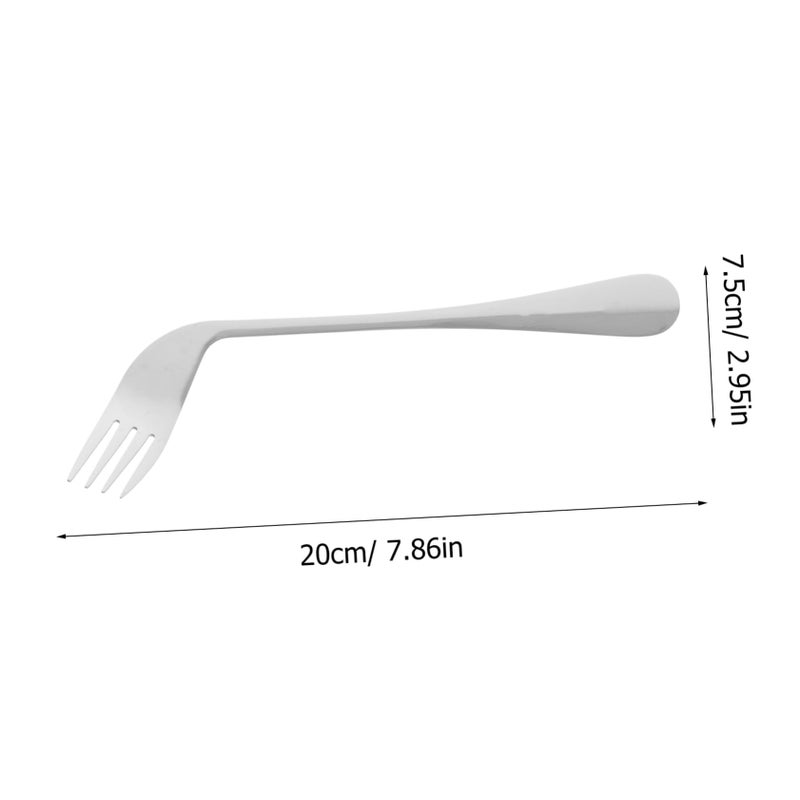 Ergonomic Angled Fork and Spoon Set for Elderly Feeding Assistance Lightweight Silverware - Image 3