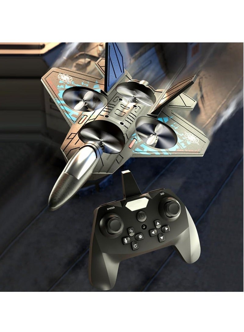 Chase Up RC Plane Toy 2.4GHz Remote Controlled RC Aeroplan L0712 Quadcopter Floating Fighter Plane Model Aeroplan RTF for Beginners, Children and Adults, A Plane Toy with Coloured Lights USB Charging - Image 2