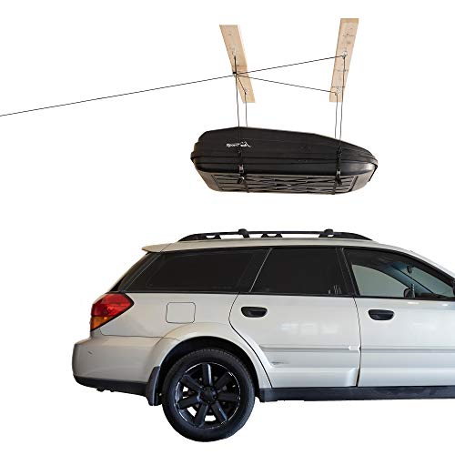 HARKEN Hoister Standard Cargo Carrier Overhead Garage Storage 4-Point Hoist System for 90lb Carriers, Kayaks, Boxes, Canoes, Surf & Paddle Boards, (90lb Capacity, 10ft Ceiling), Model 7802 - Image 1