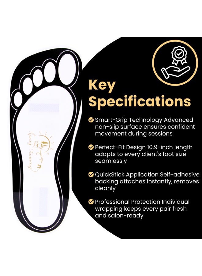 HeeStar 120 Pairs(240 Feets) Disposable Black Tanning Feet Pads Sunless Airbrush Spray Tent Protect Foot Shaped Spray Tan Sandals - Image 4