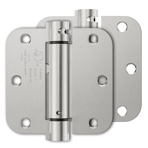 Luxbaro 2 Pack Self Closing Door Hinges 35 Inch Spring Door Hinge with 58 Radius Corners Adjustable Tension for Garage Front Door Back Door for Left and Right Hand Door UL Listed