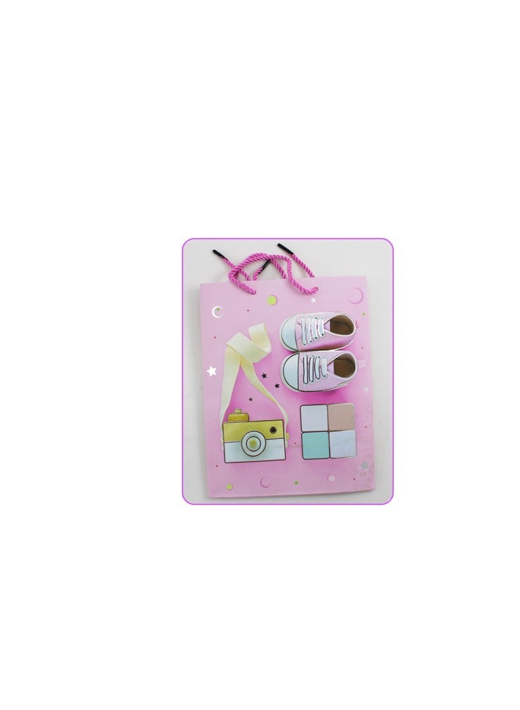 AL QADAH Paper Gift Bag Baby Girl 18x10x23Cm  - Image 3
