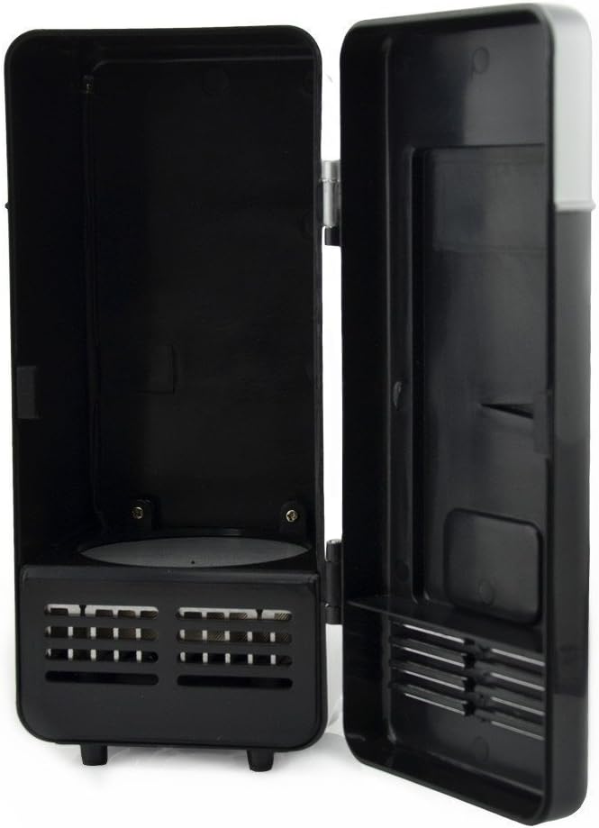 ThreeH New Mini Red USB Fridge Cooler Beverage Drink Cans Cooler/Warmer Refrigerator for Laptop PC Computer Black H-UF05Black - Image 5