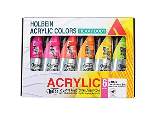 Holbein Heavy Body Artist Acrylic Luminous Set of 6 60ml Paints