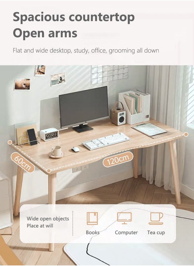 Modern Simple Desk Computer Table Wooden Writing Desk Arch Design Suitable For Students Computer Laptop Workstation Office And Living Room Natural Wood Legs - pzsku/Z008E8C786169C5F4F683Z/45/_/1726728355/8c865c7b-27d6-469a-acb8-48e8220b3a0a