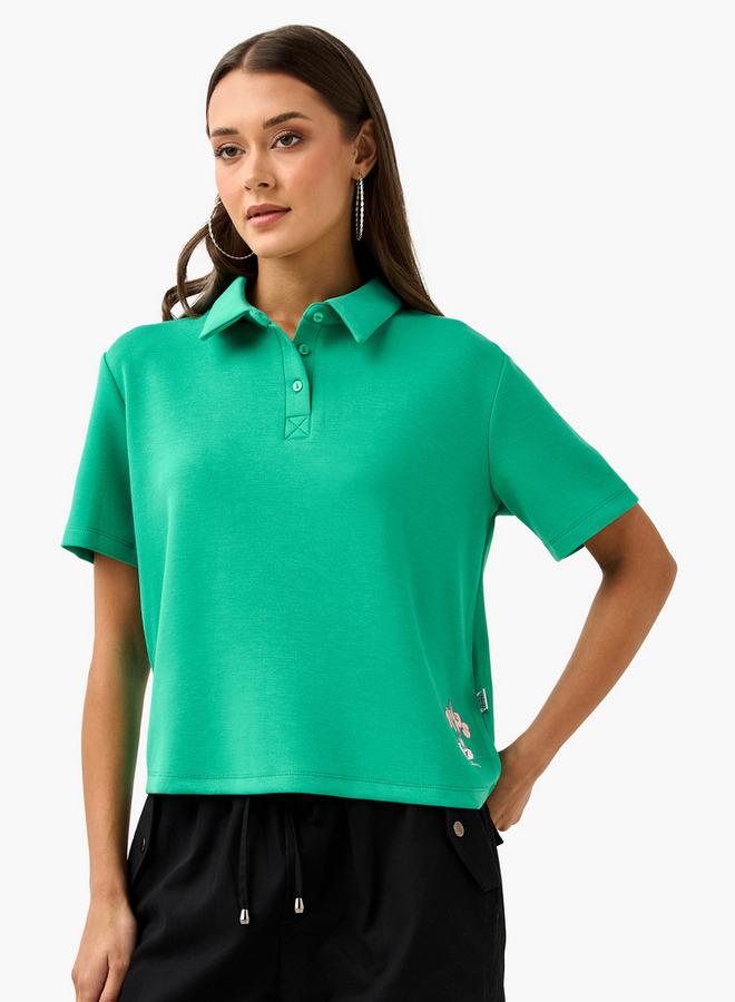 SP Characters Bugs Bunny Print Polo T-shirt - Image 1