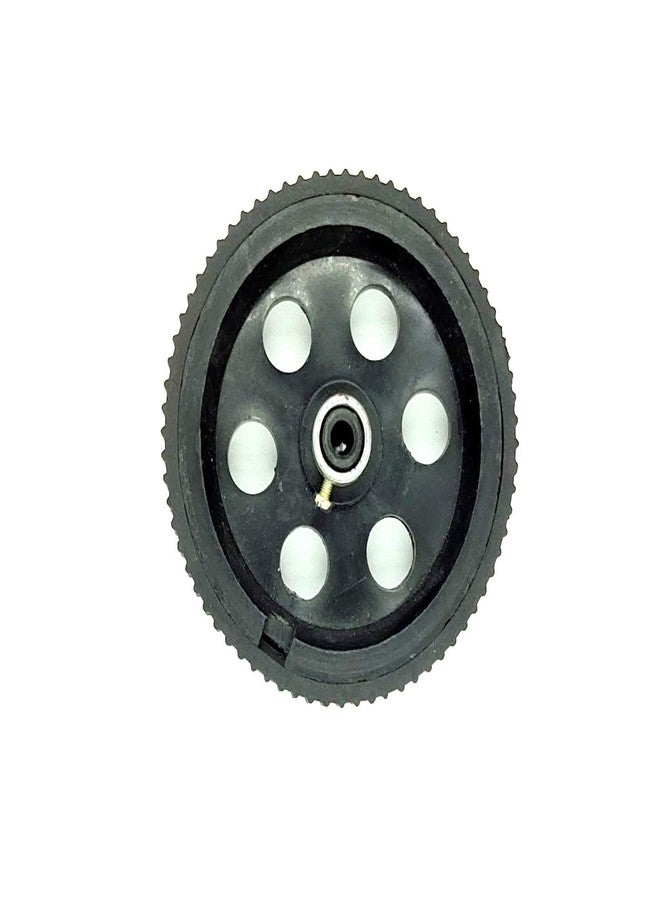INVENTO 1pcs 95mm x 20mm Plastic Robotic Wheel Durable Rubber Black Tire Wheel with metal collet for DC Geared Motor RC Car Robot - Image 1