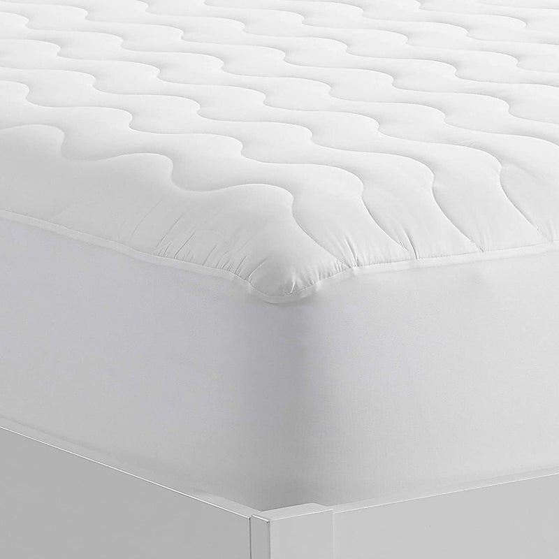 Serta Air Dry Basic Comfort Performance Fabric Quilted Mattress Pad, Cooling and Breathable Mattress Cover, Moisture Wicking Protection with 15" Deep Pocket, Queen, White - Image 3