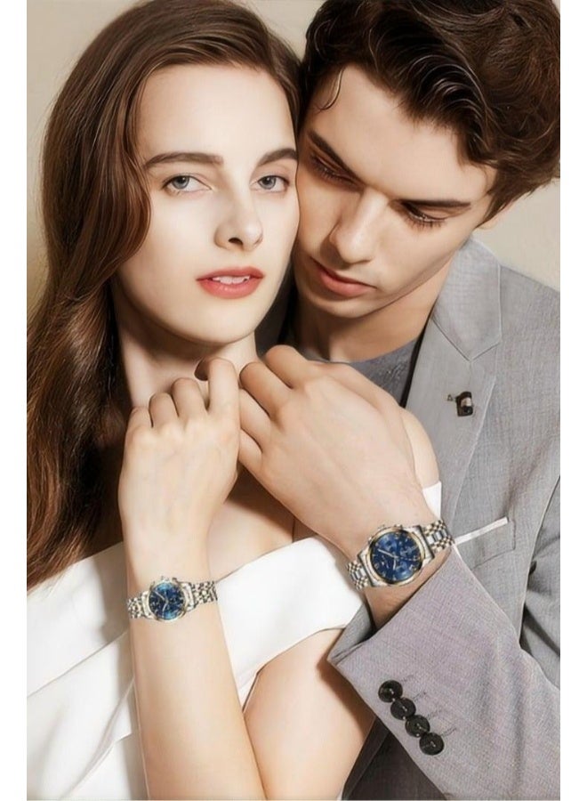 FNGEEN Stainless Steel Luminous Quartz Couple Watch For Men & Women - Image 3