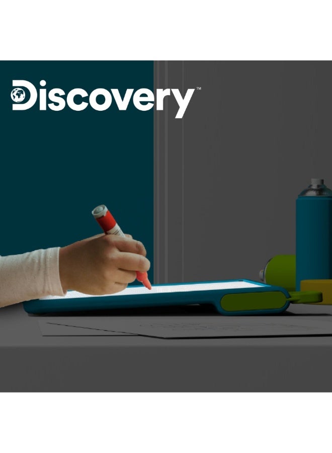 ديسكفري Discovery™ Glow Tracing Light-Up Art Tablet – Includes 10 Templates, 10 Blank Sheets, 6 Washable Markers| Writing Drawing Tablet for Kids| Craft Kit for Boys Girls| Doodle Board Drawing Pad Toy Gift - Image 5