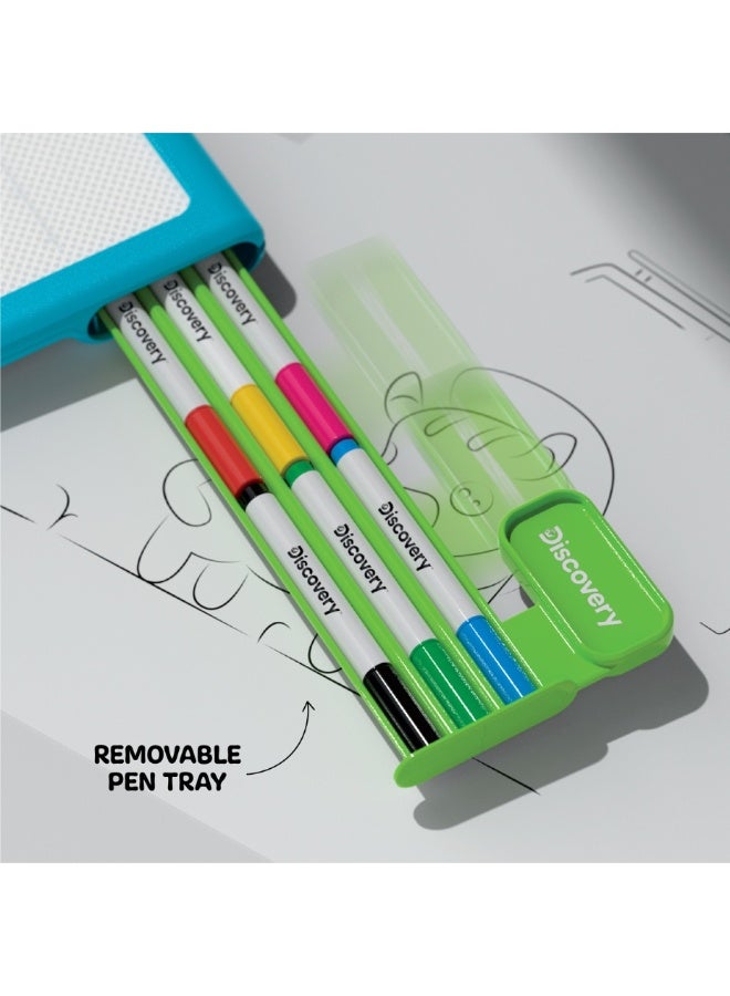 ديسكفري Discovery™ Glow Tracing Light-Up Art Tablet – Includes 10 Templates, 10 Blank Sheets, 6 Washable Markers| Writing Drawing Tablet for Kids| Craft Kit for Boys Girls| Doodle Board Drawing Pad Toy Gift - Image 4