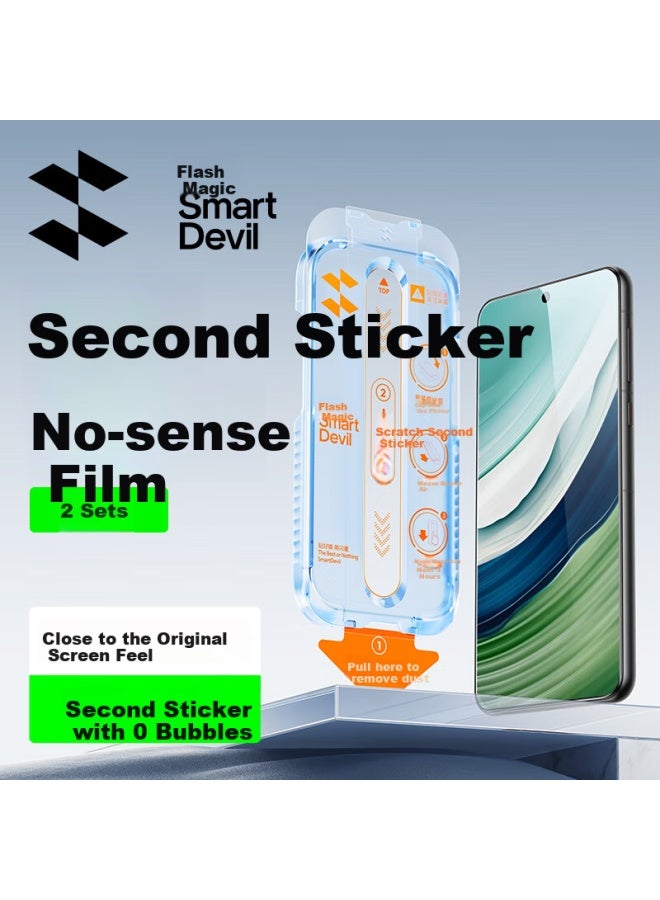 Smartdevil Tempered Glass Screen Protector For Huawei Mate 60, Dust-free Installation Tool, High-definition Anti-explosion Anti-fingerprint Screen Protector, Quick Installation Dust-free Chamber 2-pack Set