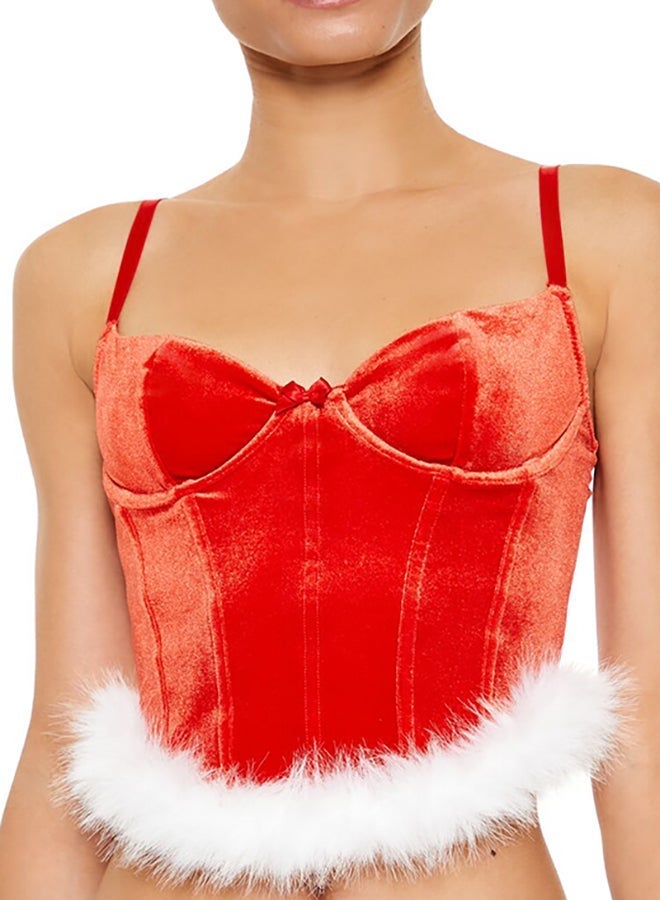 FOREVER 21 Velvet Santa Lingerie Corset Cami - Image 2