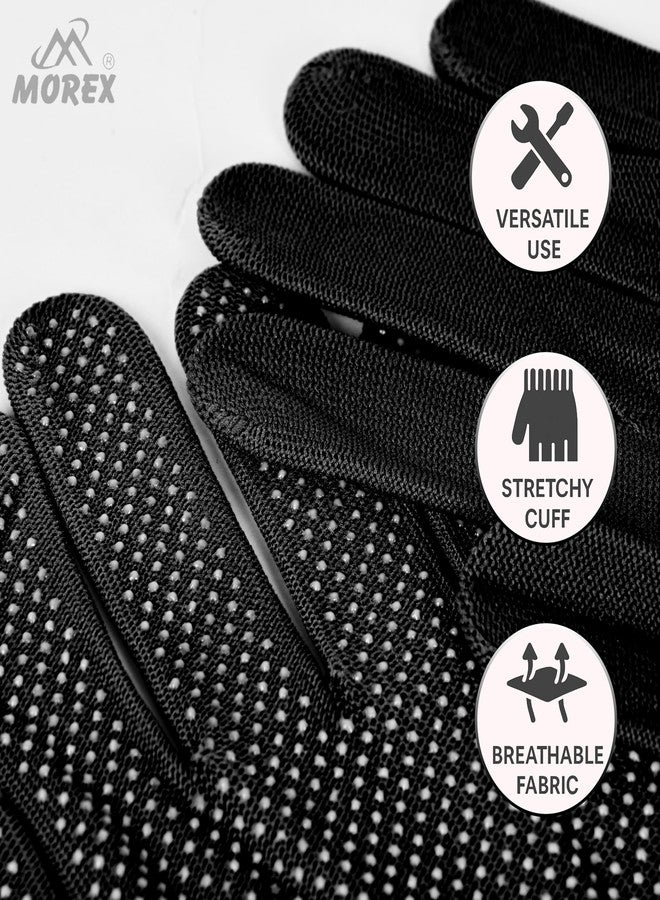 MOVEX Morex Sports PVC DOTED Cotton Tennis Cricket Batting Gloves - Comfortable & Durable Full Gripping Bat Hand Gloves for Winter, Texting, Cycling, Driving, Exercise & Sports (Black) - Image 2