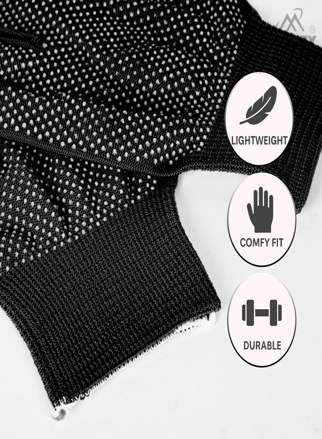 MOVEX Morex Sports PVC DOTED Cotton Tennis Cricket Batting Gloves - Comfortable & Durable Full Gripping Bat Hand Gloves for Winter, Texting, Cycling, Driving, Exercise & Sports (Black) - Image 3