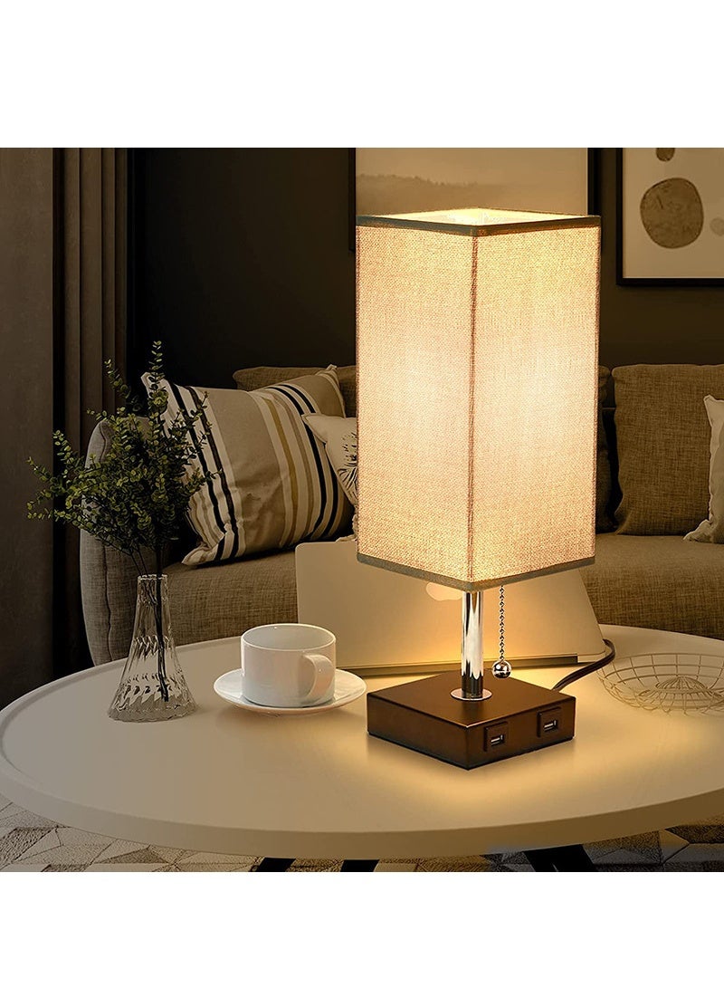 Sharpdo Usb Charging Cloth Cover Table Lamp with 3 Color Temperatures LED Bulb - Image 1