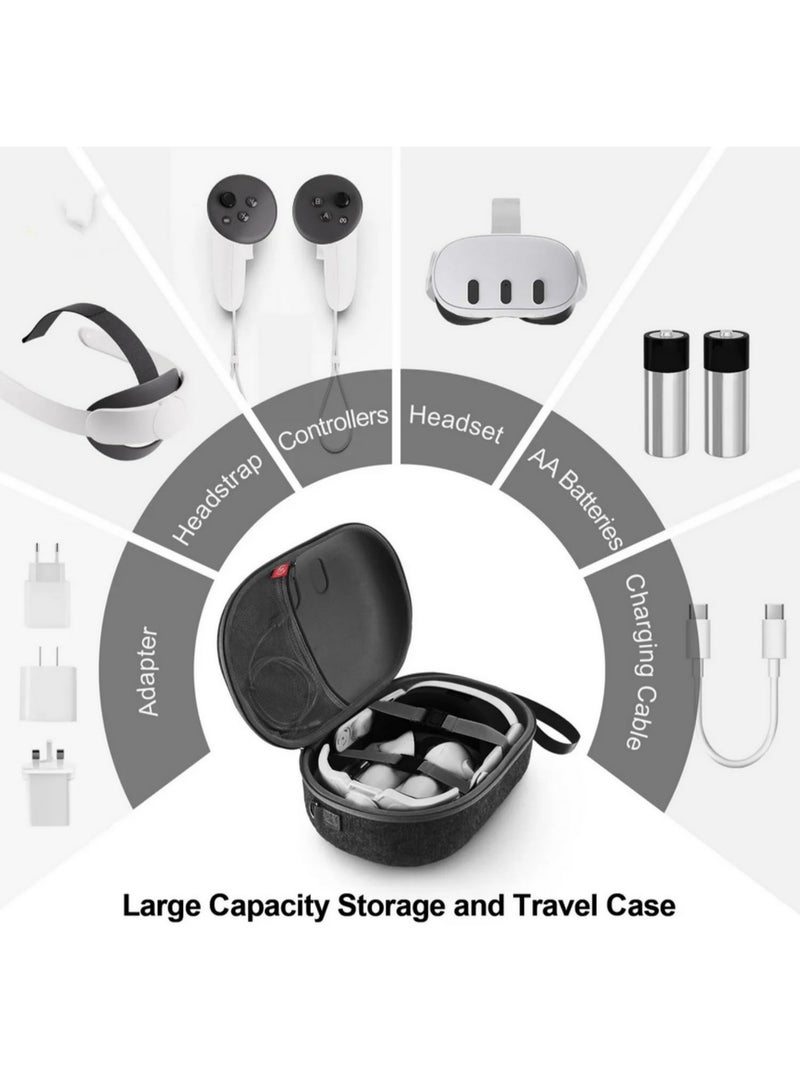 1PCS Hard EVA Carrying Case Compatible with Meta Quest 3 Portable Travel Storage Bag Large Capacity Protective Case for VR Headset Touch Controllers & Full Accessories - Image 3