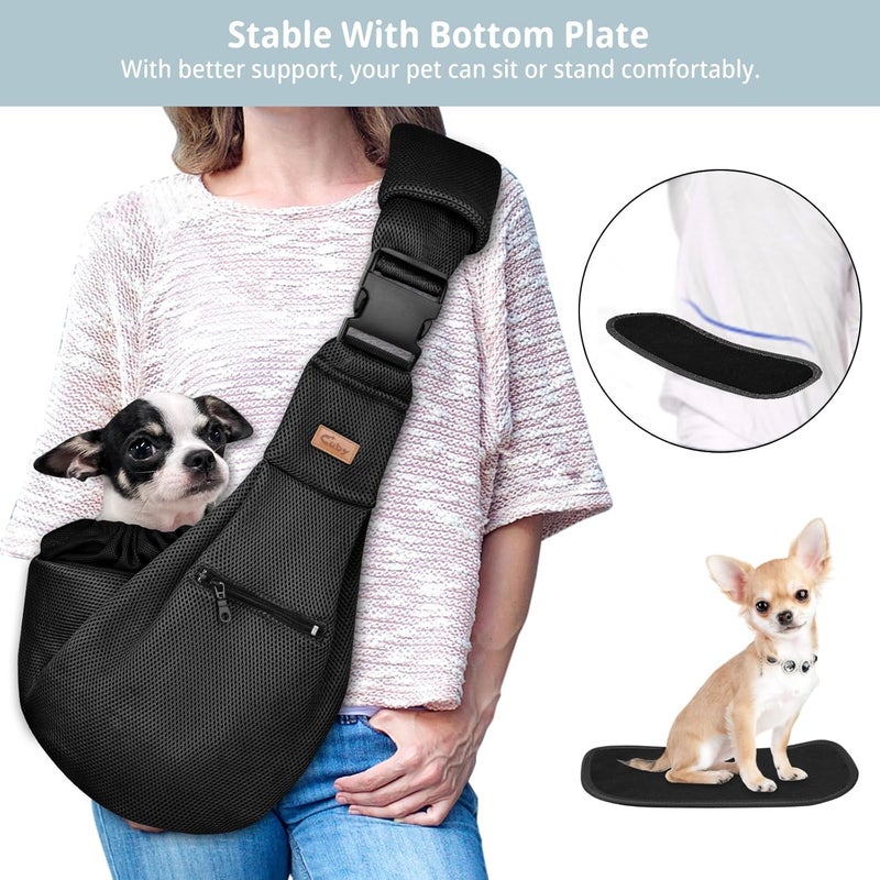 CUBY Dog and Cat Sling Carrier - Adjustable Breathable Mesh Small Pet Sling - Soft Pouch and Tote Design - Suitable for Puppy, Small Dogs Cats Outdoor - Image 3