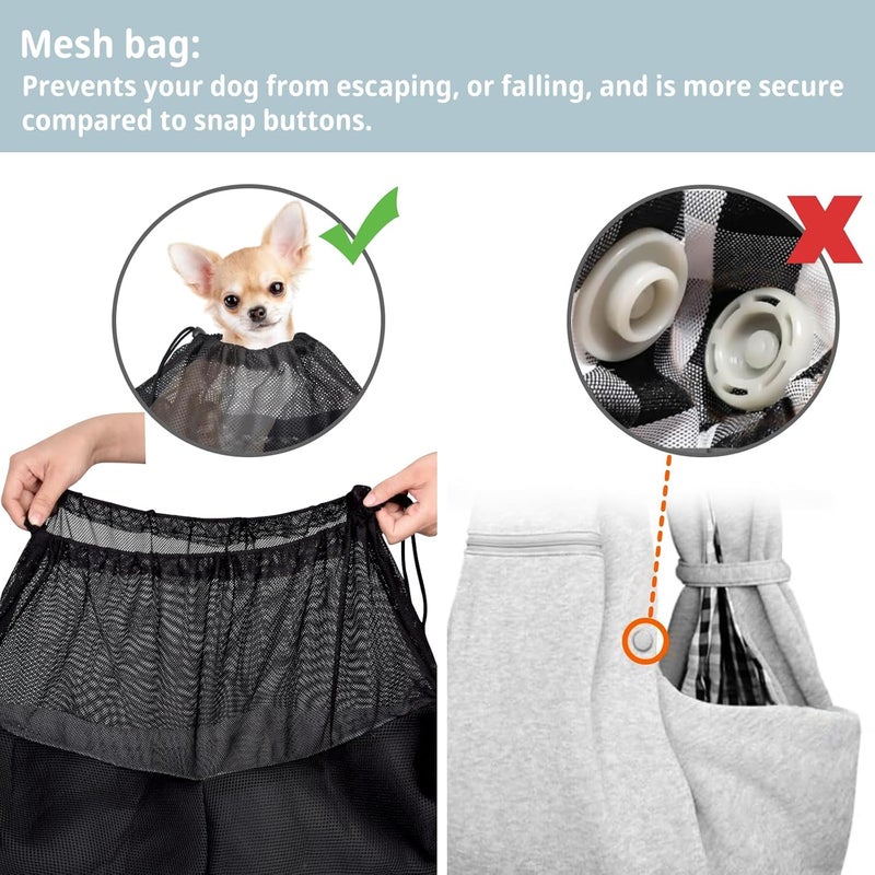 CUBY Dog and Cat Sling Carrier - Adjustable Breathable Mesh Small Pet Sling - Soft Pouch and Tote Design - Suitable for Puppy, Small Dogs Cats Outdoor - Image 5