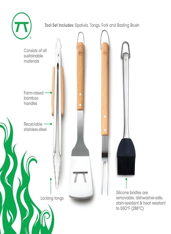 Outset QV20 Verde Stainless-Steel Locking Tongs with Bamboo Handle - Image 5