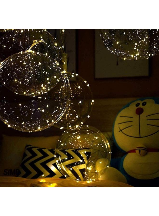 Bluejw Light Up Led Balloons, 18 Packs Party Balloon Cell Battery Included Inflated Size 22 Inches 3 Modes Flashing String Lights Clear Balloon, for Birthday Wedding Decorations (Warm White) - Image 1