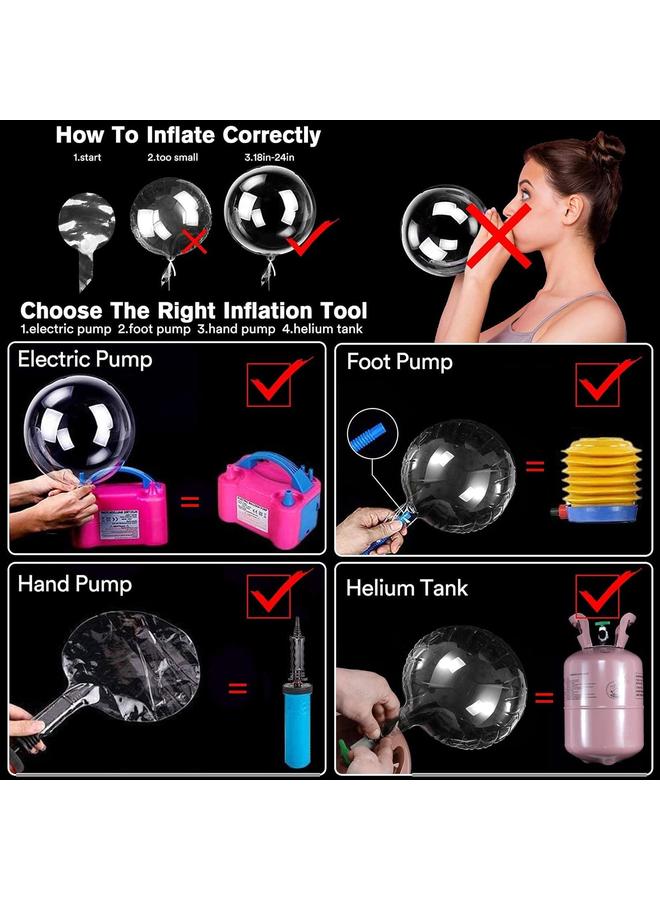 Bluejw Light Up Led Balloons, 18 Packs Party Balloon Cell Battery Included Inflated Size 22 Inches 3 Modes Flashing String Lights Clear Balloon, for Birthday Wedding Decorations (Warm White) - Image 5