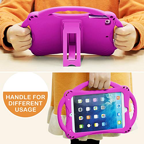 TopEsct Kids Case for iPad mini 5 4 3 2 1,Silicone Childproof Case for iPad mini 5 4 3 2 1, Built-in Handle Stand, Comes with a Strap (Purple) - Image 4