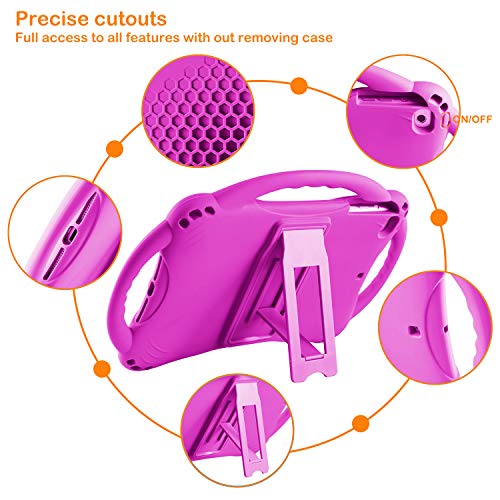 TopEsct Kids Case for iPad mini 5 4 3 2 1,Silicone Childproof Case for iPad mini 5 4 3 2 1, Built-in Handle Stand, Comes with a Strap (Purple) - Image 5