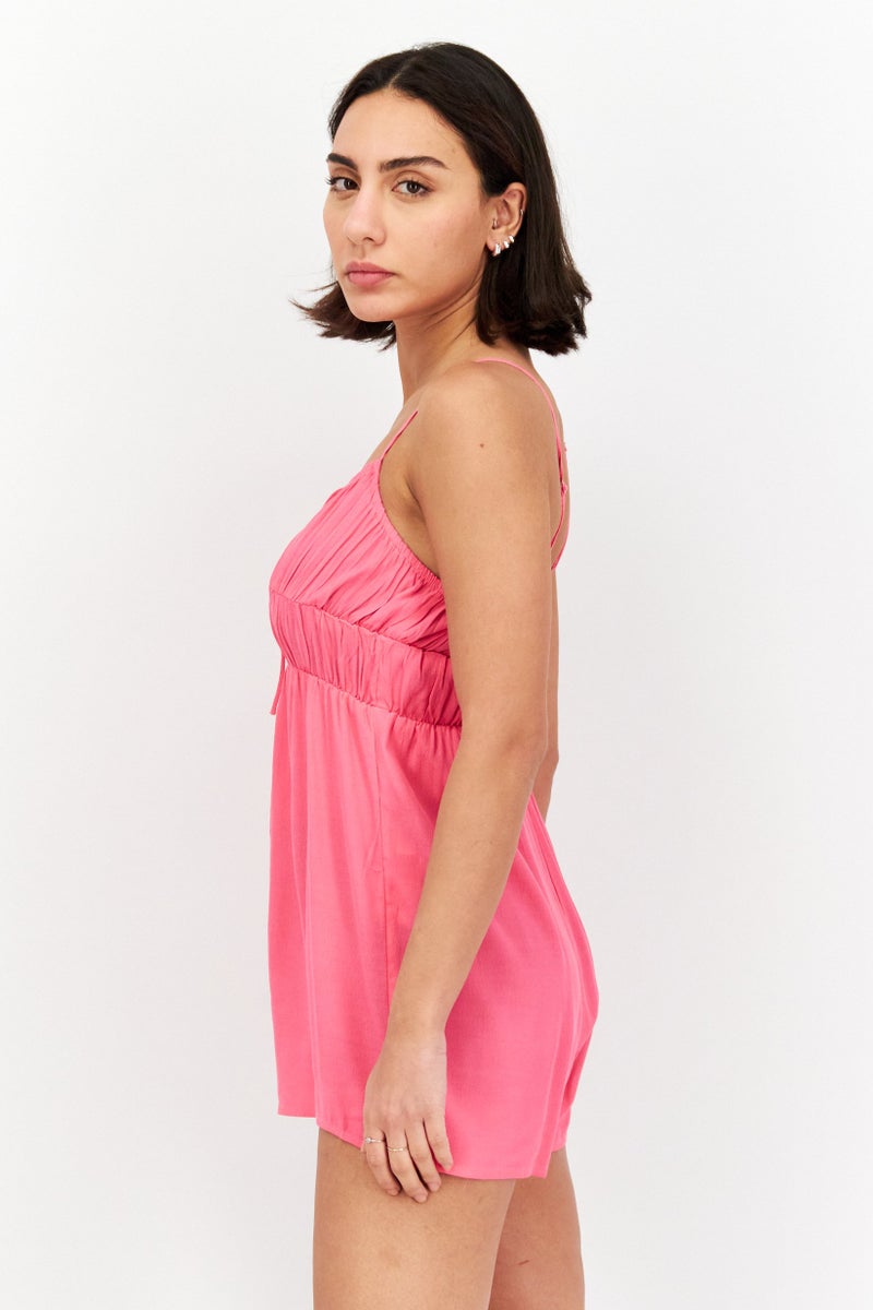 Don't Call Me Jennyfer Women Sleeveless Plain Playsuit, Pink - Image 4