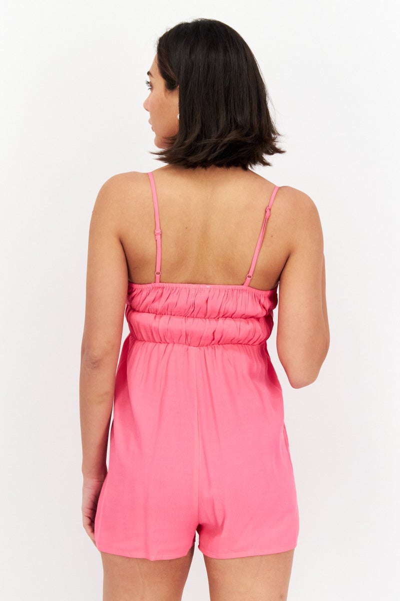 Don't Call Me Jennyfer Women Sleeveless Plain Playsuit, Pink - Image 3