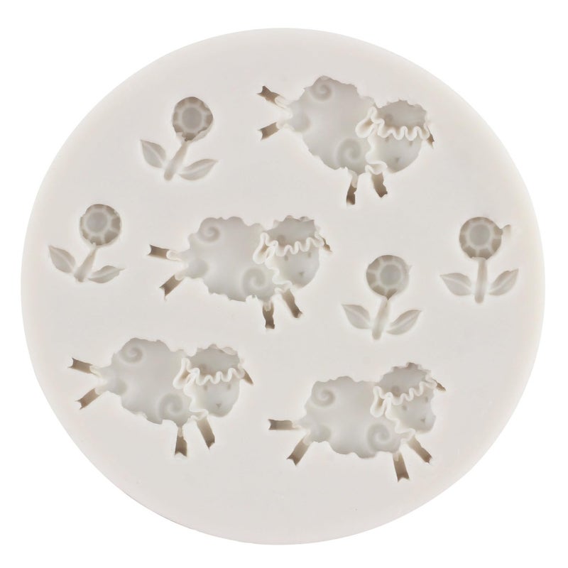 MYPRACS Farm Animals Head Cow Sheep Pig Silicone Molds Picket Fence Fondant Mold For Cake Decoration Cupcake Topper Candy Polymer Clay Chocolate Gum Paste Set Of 5 - Image 4
