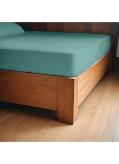 Rest 3-Piece Teal Plush 90X200+20Cm Fitted Bedsheet Set Includes 1 Deep Pocket Fitted Bedsheet And 2 Pillow Covers, Breathable And Machine Washable  - Image 3