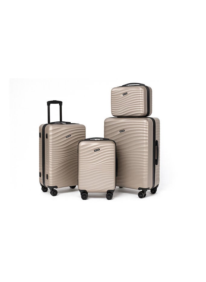 Space Luggage Set, ABS Material including Carry On Cabin Sizes, 14/20/24/28 Inches, Champagne - Image 1