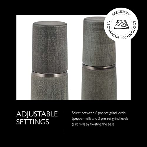 Cole & Mason Marlow Wood Mill Set - Balanced Salt and Pepper Grinders - Refillable Spice Tools - Adjustable Salt and Peppercorn Grinder Settings - Dark Grey - Image 3