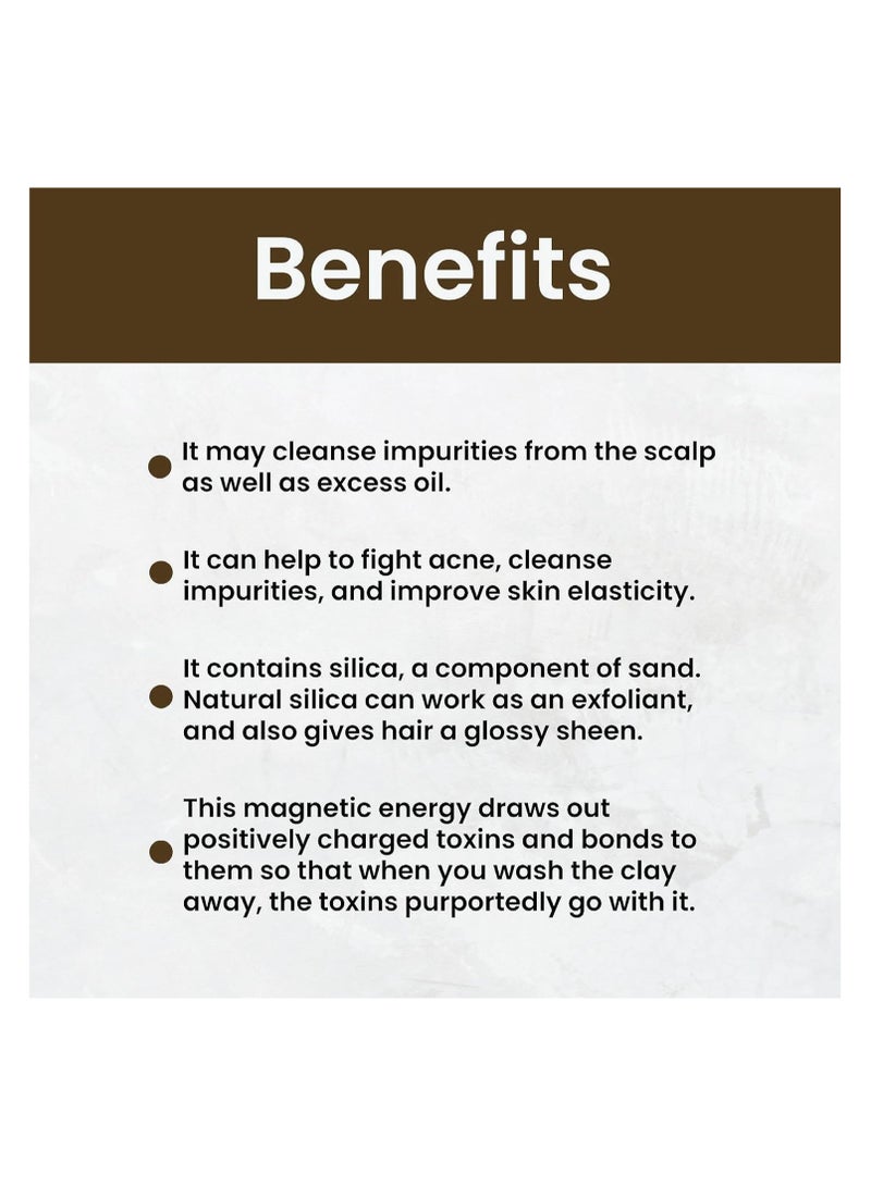 minature Rhassoul Brown Clay Powder For Fairness Sun-Tan Acne-Spot Face Pack & Hair Pack| All Skin Type & Unisex use| 100% pure & Natural | (227g/1/2 lb/8 Oz) - Image 2