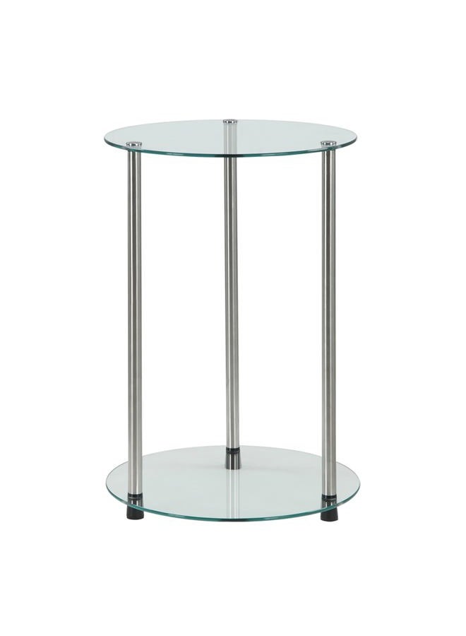 Convenience Concepts Designs2Go Classic Glass 2 Tier Round End Table, Glass - Image 1