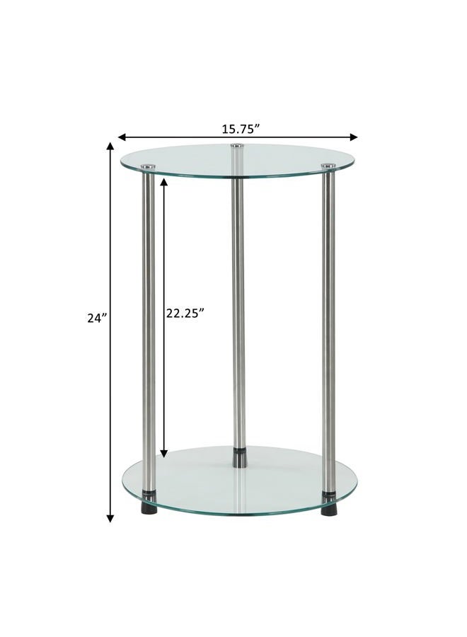 Convenience Concepts Designs2Go Classic Glass 2 Tier Round End Table, Glass - Image 3