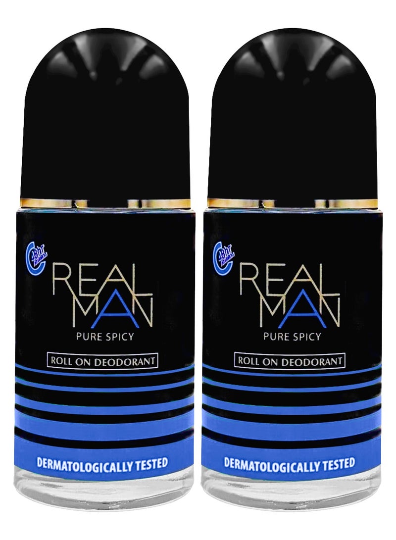 RealMan Deo Roll-On 50ml - Pure Spicy - 2pcs