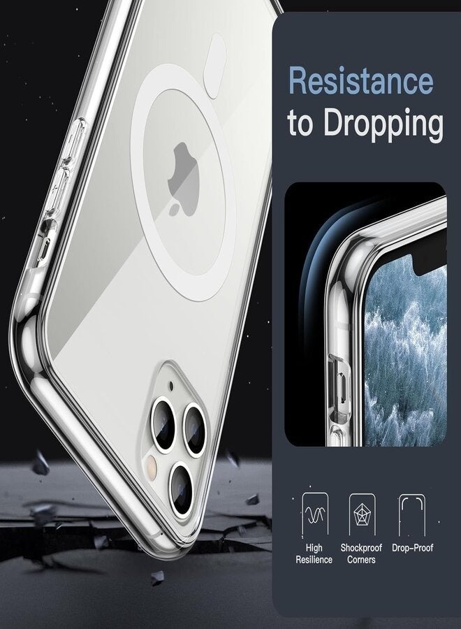 iPhone 11 Pro Max Magnetic Case, Compatible with MagSafe Wireless Charging, Anti-Scratch Bumper Cover (Clear), TPU - PC - Image 5