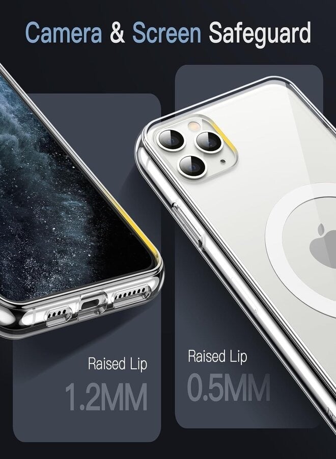 iPhone 11 Pro Max Magnetic Case, Compatible with MagSafe Wireless Charging, Anti-Scratch Bumper Cover (Clear), TPU - PC - Image 4